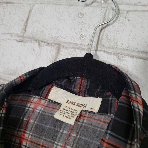 Sans Souci chiffon plaid blouse - Picture 7 of 12